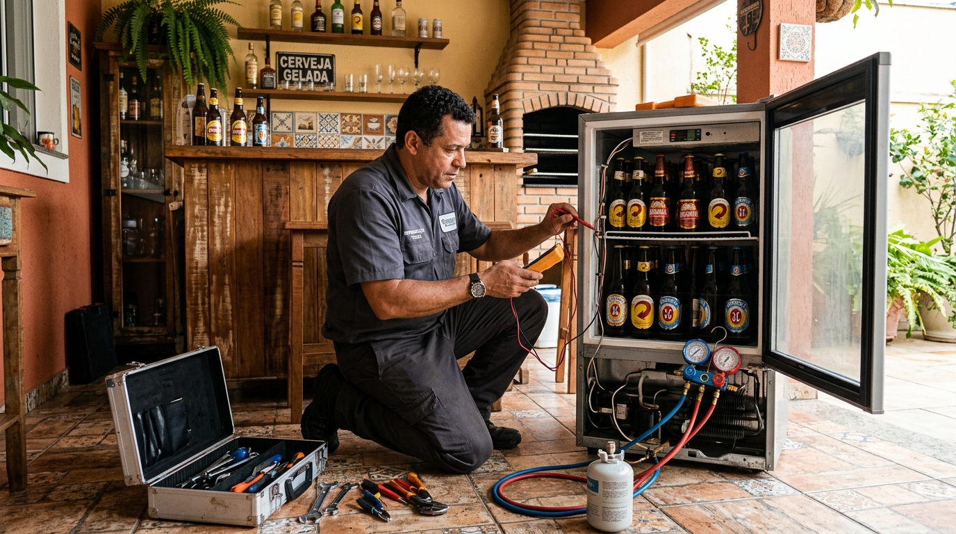 Aplicação de gás refrigerante em cervejeira atendida em Itajaí‑SC
